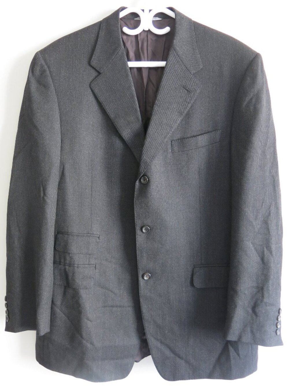Canali 100% Pure Wool Houndstooth 3 Button Blazer Jacket - Size 54 L